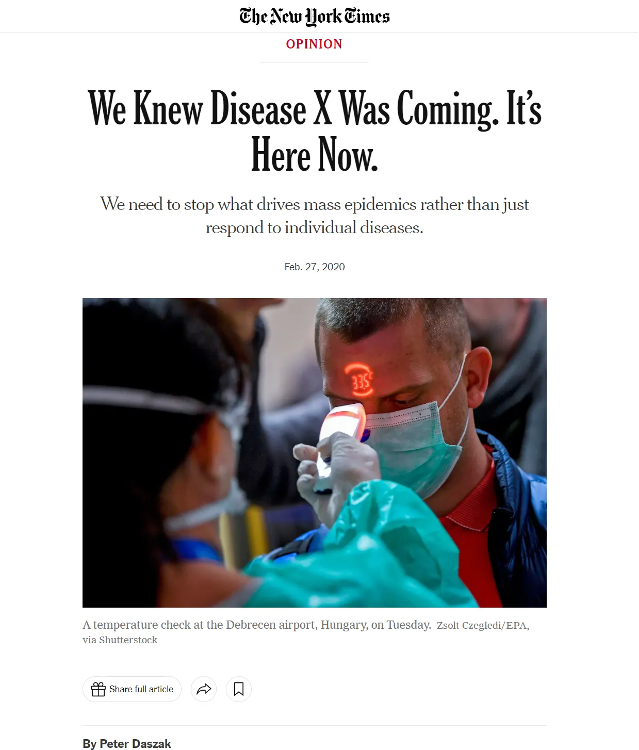 Introducing Disease X: An ‘Innocent’ Vaccine Program Waiting for a New Illness