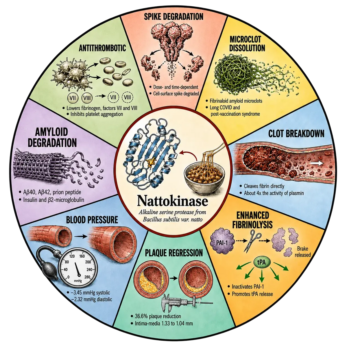 Nattokinase mechanism wheel