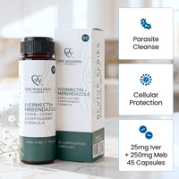 Parasite Cleanse, Cellular Protection, 25mg Ivermectin + 250mg Mebendazole per capsule
