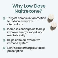 Targets chronic inflammation, increases endorphines, calms overactive immune system, non-habit forming