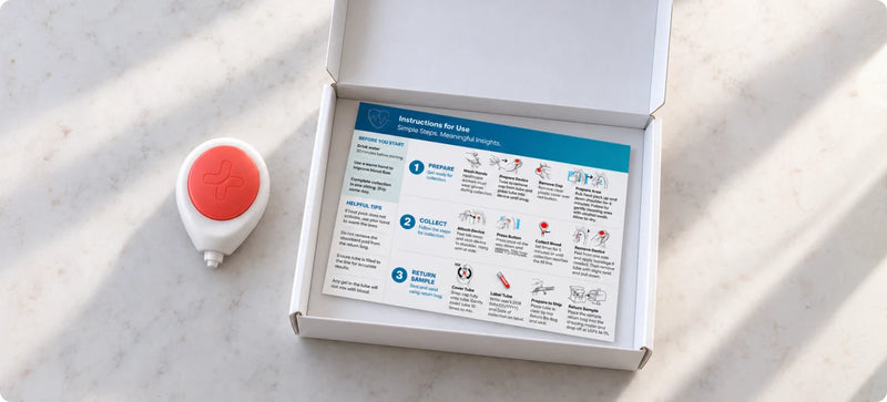 Needle-free blood collection device beside its box