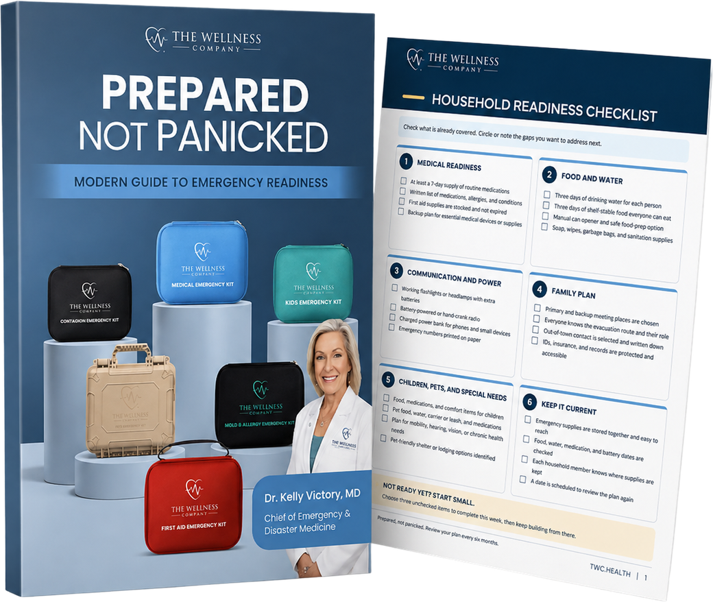 Prepared Not Panicked guide beside the Household Readiness Checklist