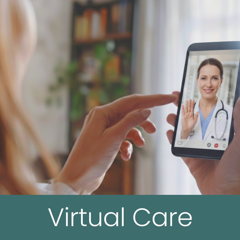 Telehealth doctor waving on tablet video call