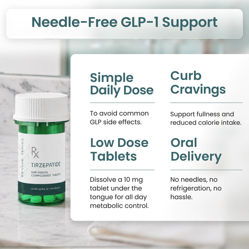 Needle-free GLP-1 support: simple daily dose, curb cravings, low dose tablets, oral delivery