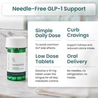 Needle-free GLP-1 support: simple daily dose, curb cravings, low dose tablets, oral delivery